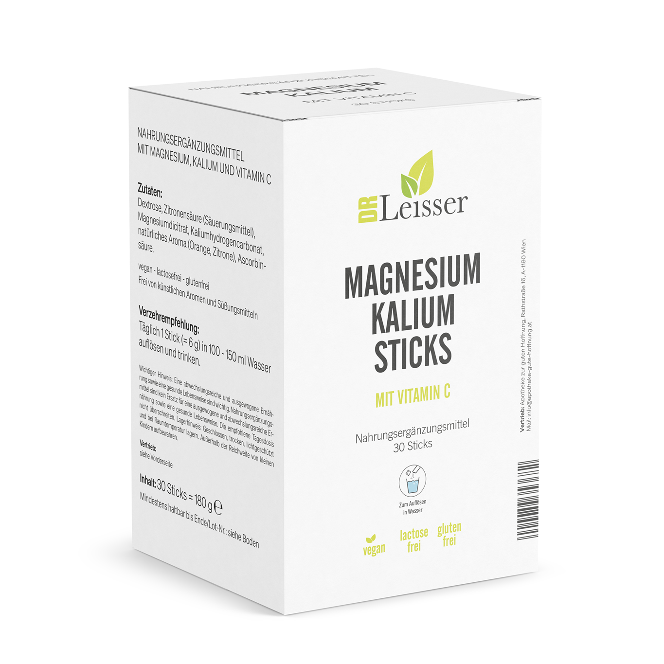 Dr. Leisser Magnesium Kalium Sticks, 30 Sticks 180g